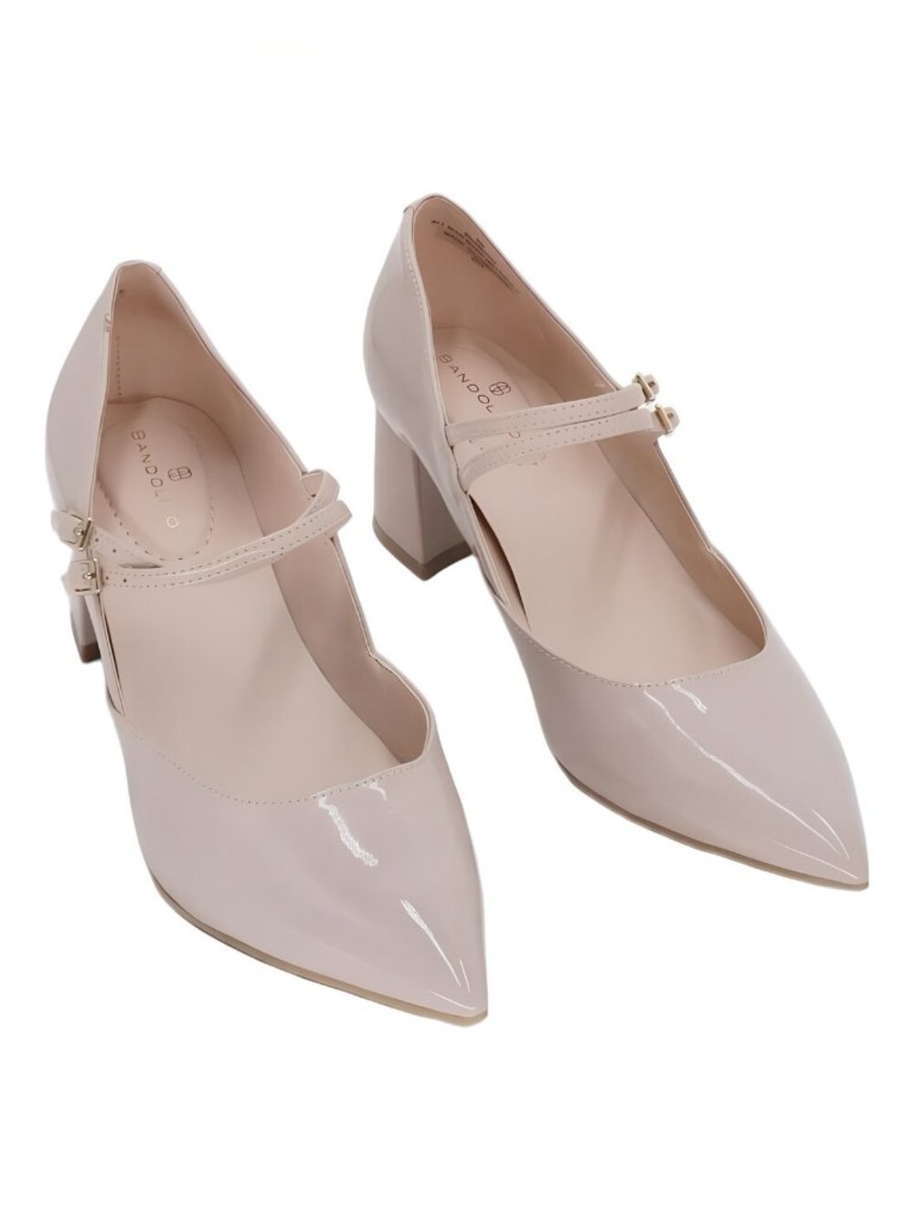 Bandolino Smith Mary Jane Pointed Toe Block Heel Light Natural Tan Sz 8M - Picture 1 of 6